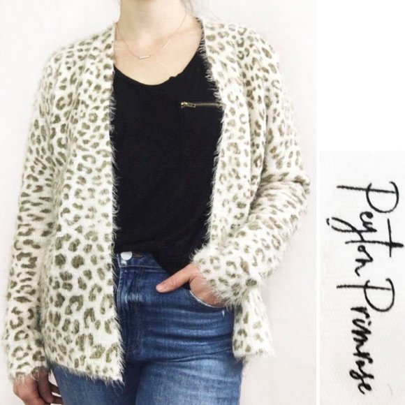 Peyton Primrose Womens Soft Cheetah Leopard Cardigan NWT - Picture 1 of 10